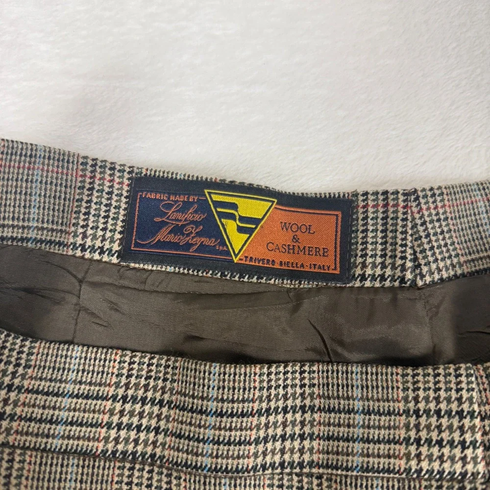 Vintage‎ Glen Plaid Wool Cashmere Dress Pants Straight Leg Men's 33x26